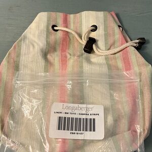 Longaberger Small Tote Liner in Cabana Stripe New